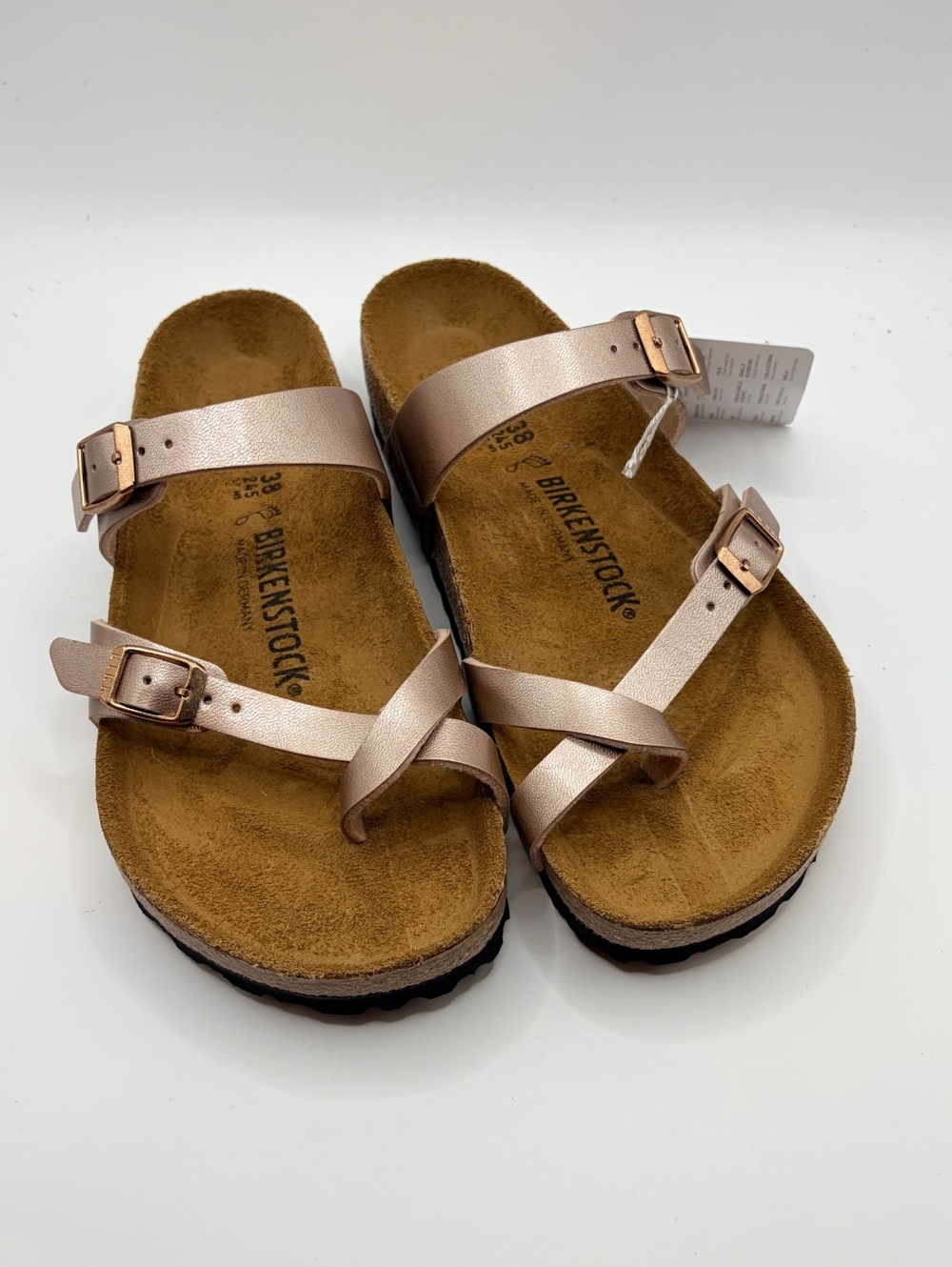 Birkenstock Women's Mayer Copper Leather Toe Loop Sandals Size 38 - Picture 4 of 8